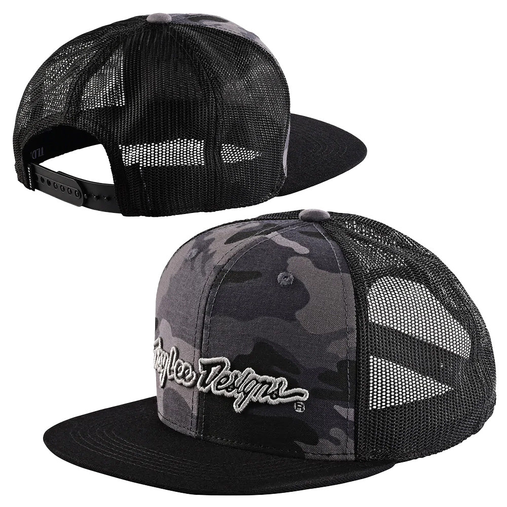 TLD Signature Snapback Hat - One Size Fits Most - Camo Black - Silver