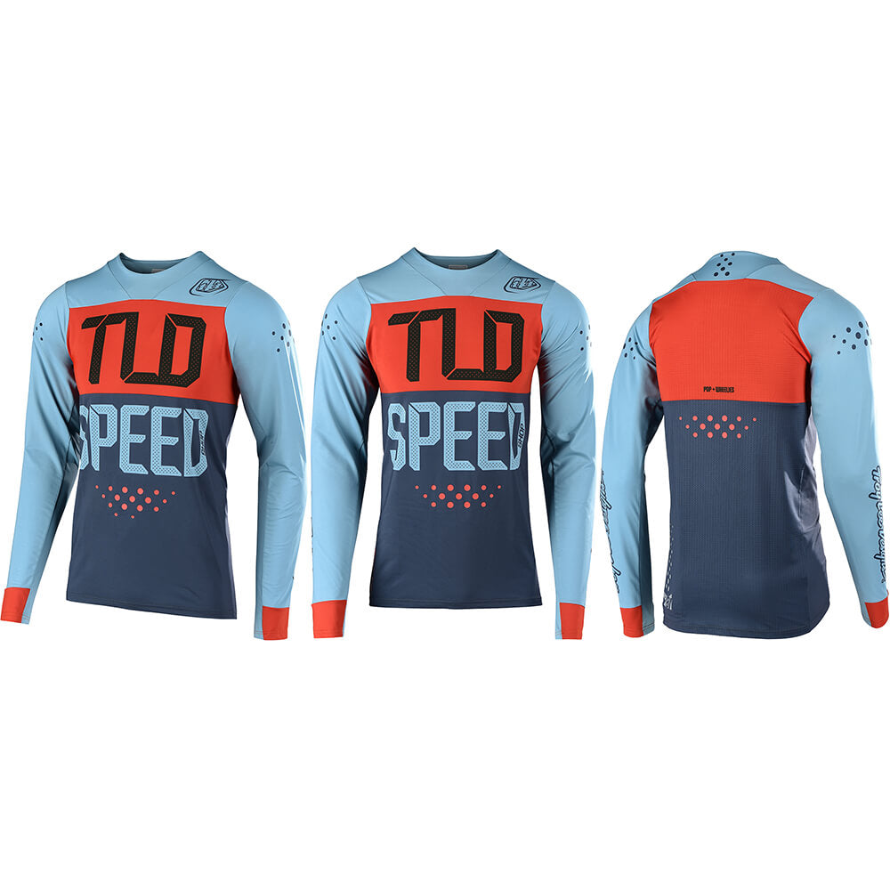 TLD Skyline Long Sleeve Jersey - XL - Speedshop Stone Blue - Clay