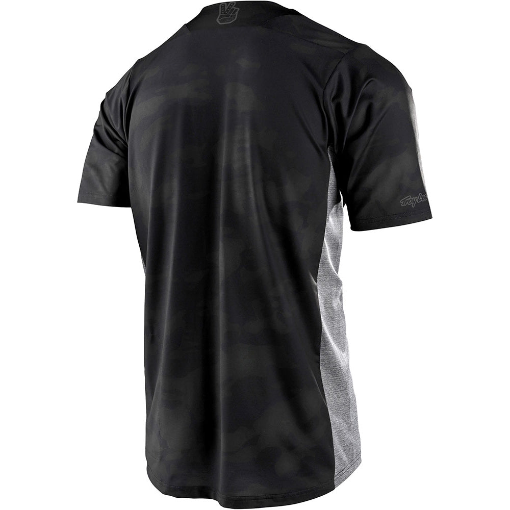 TLD Skyline Short Sleeve Jersey - M - Camber Camo - Heather Light Grey - Black