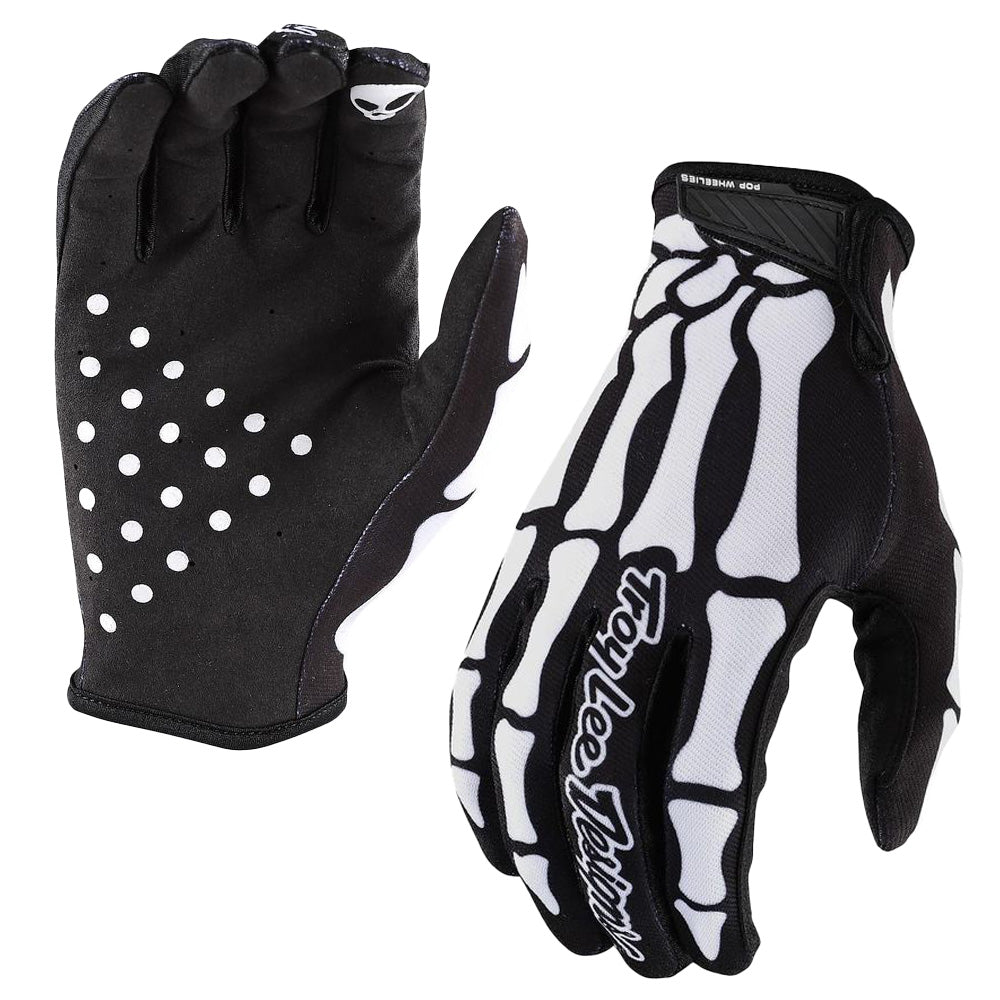 TLD Youth Air Gloves - M - Skully Black - White