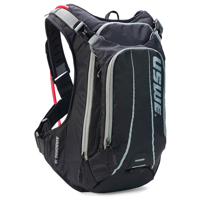 USWE Airborne-9 Hydration Pack - Black - Grey - 9L Pack - 2.5L Bladder