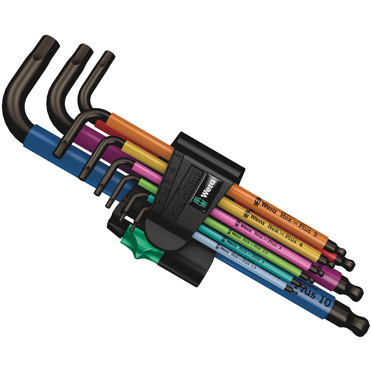 Wera 950-9 Hex-Plus Multicolour HF 1 L-Key Hex Key Set With Holding Function