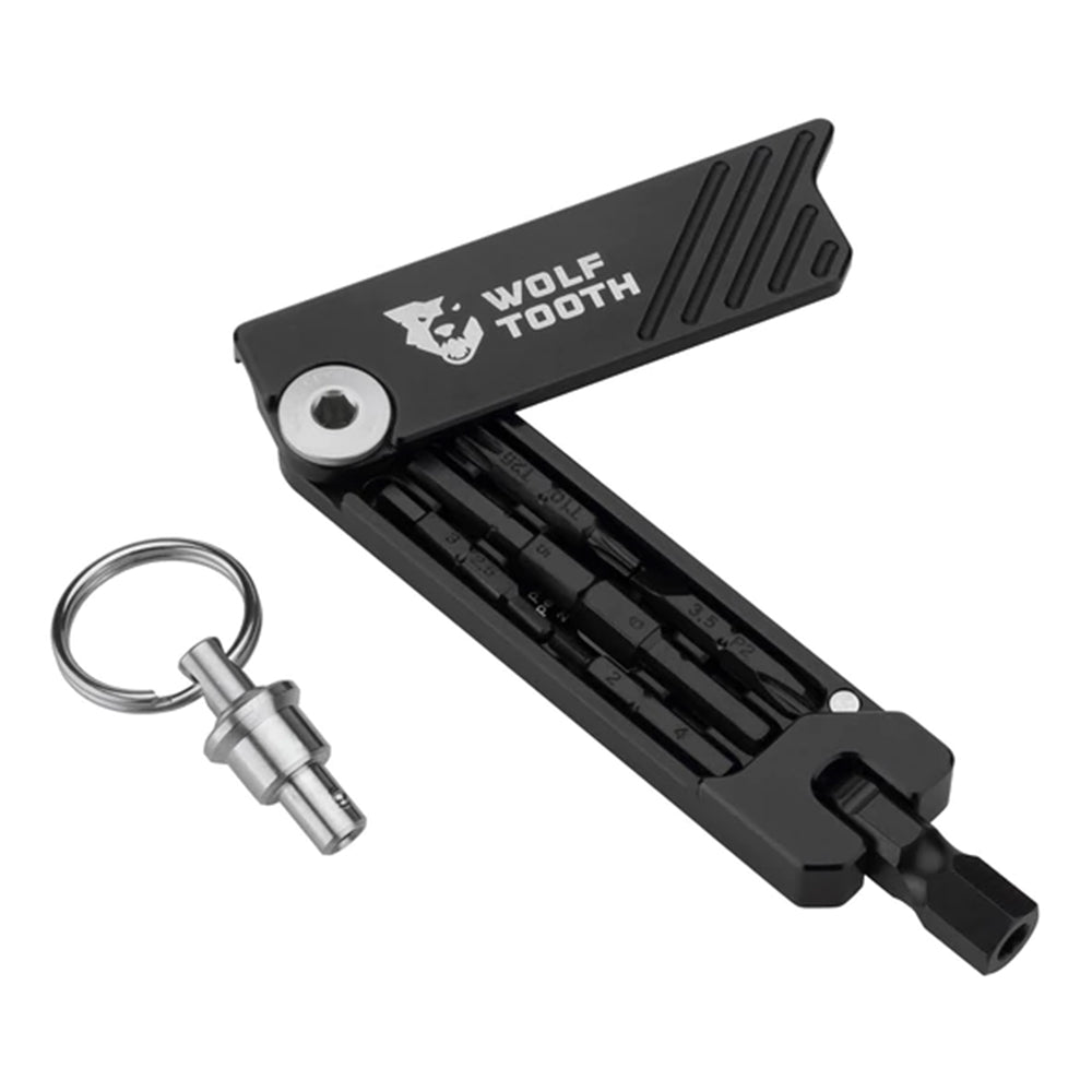 Wolf Tooth 6-Bit Hex Wrench Multi Tool - Black - Silver Bolt - With Keyring