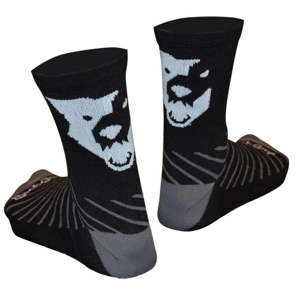 Wolf Tooth 6 Inch Wool Socks - L-XL - Black - White