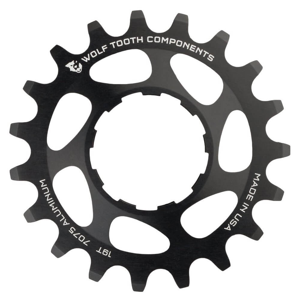 Wolf Tooth Aluminium Single Speed Cog - Shimano HG Splined - Black - Single Speed - 19T