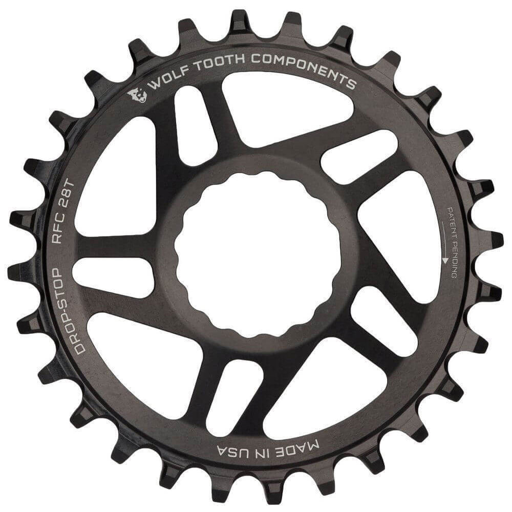 Wolf Tooth Direct Mount Drop-Stop Chainring - Race Face - Easton Cinch Direct Mount - 3mm Boost - Round - Black - 12 Speed Shimano - 32T