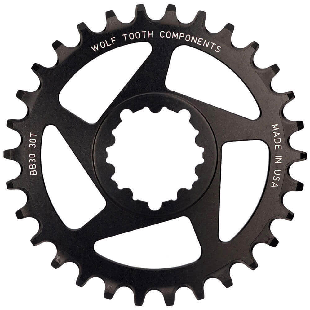 Wolf Tooth Direct Mount Drop-Stop Chainring - SRAM Direct Mount - 3mm Boost - Round - Black - 9-12 Speed - 28T