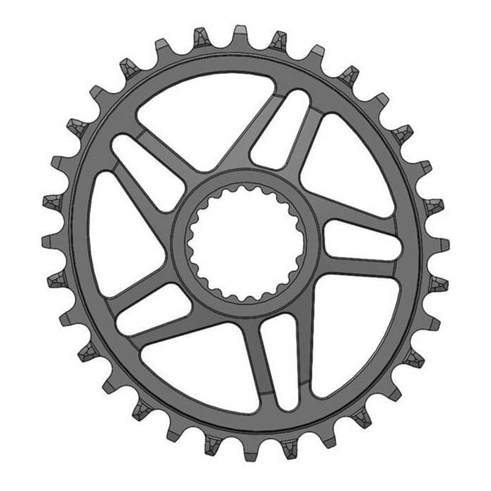 Wolf Tooth Direct Mount Drop-Stop Chainring - Shimano Direct Mount - 3mm Boost - Oval - Black - 12 Speed Shimano - 32T