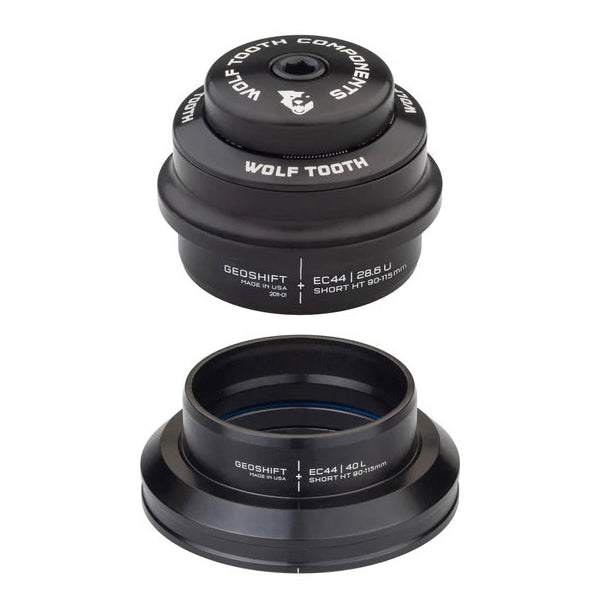 Wolf Tooth GeoShift 1 Degree Performance Angle Headset - Black - ZS44-EC49 - 90-115mm Headtube