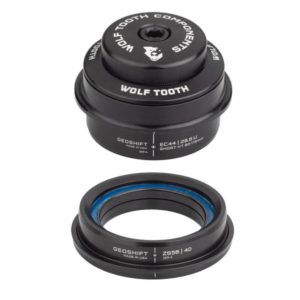 Wolf Tooth GeoShift 2 Degree Performance Angle Headset - Black - EC44-ZS56 - 90-115mm Headtube