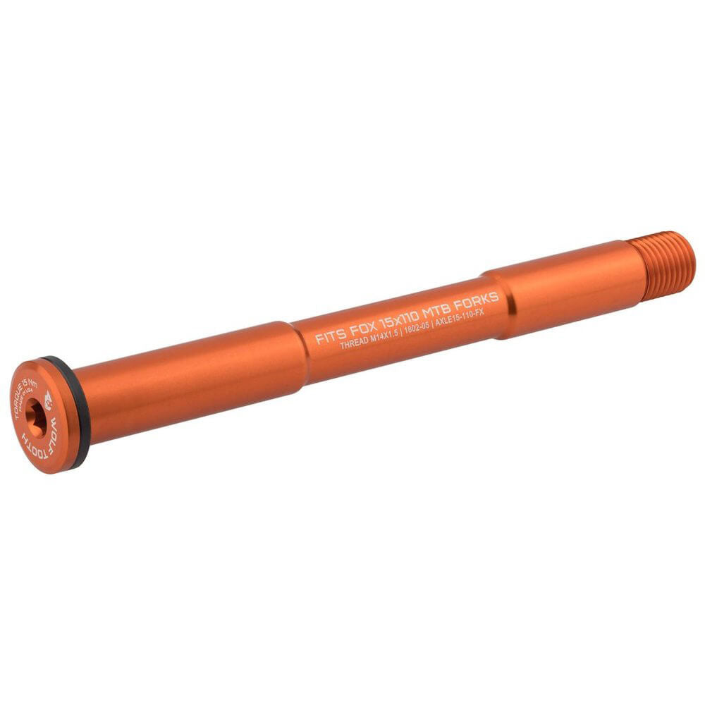 Wolf Tooth Replacement Fork Axle - Orange - Fox - 15x110mm Boost