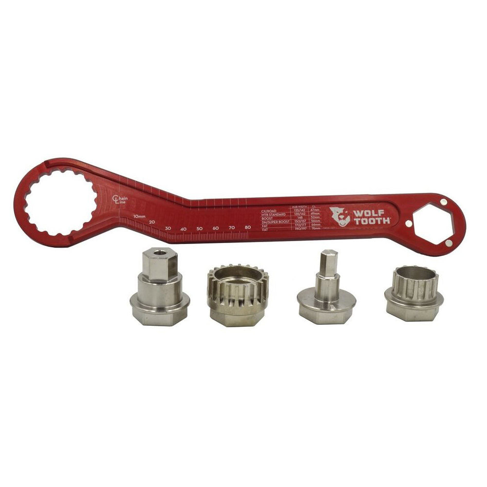 Wolf Tooth Ultralight Flat Wrench Tool and Bottom Bracket Wrench with Inserts Kit