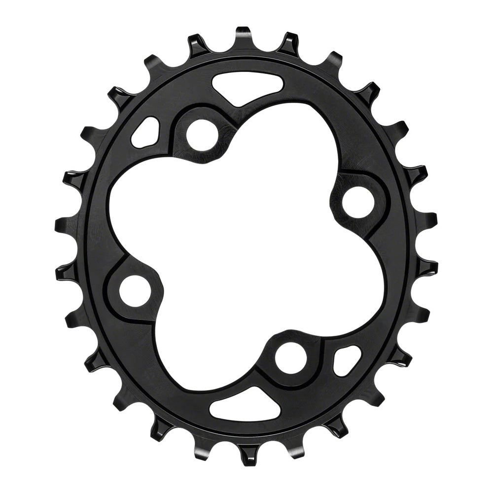 absoluteBLACK 4 Bolt Narrow Wide Chainring - 64 BCD - Oval - Black - 9-12 Speed - 28T