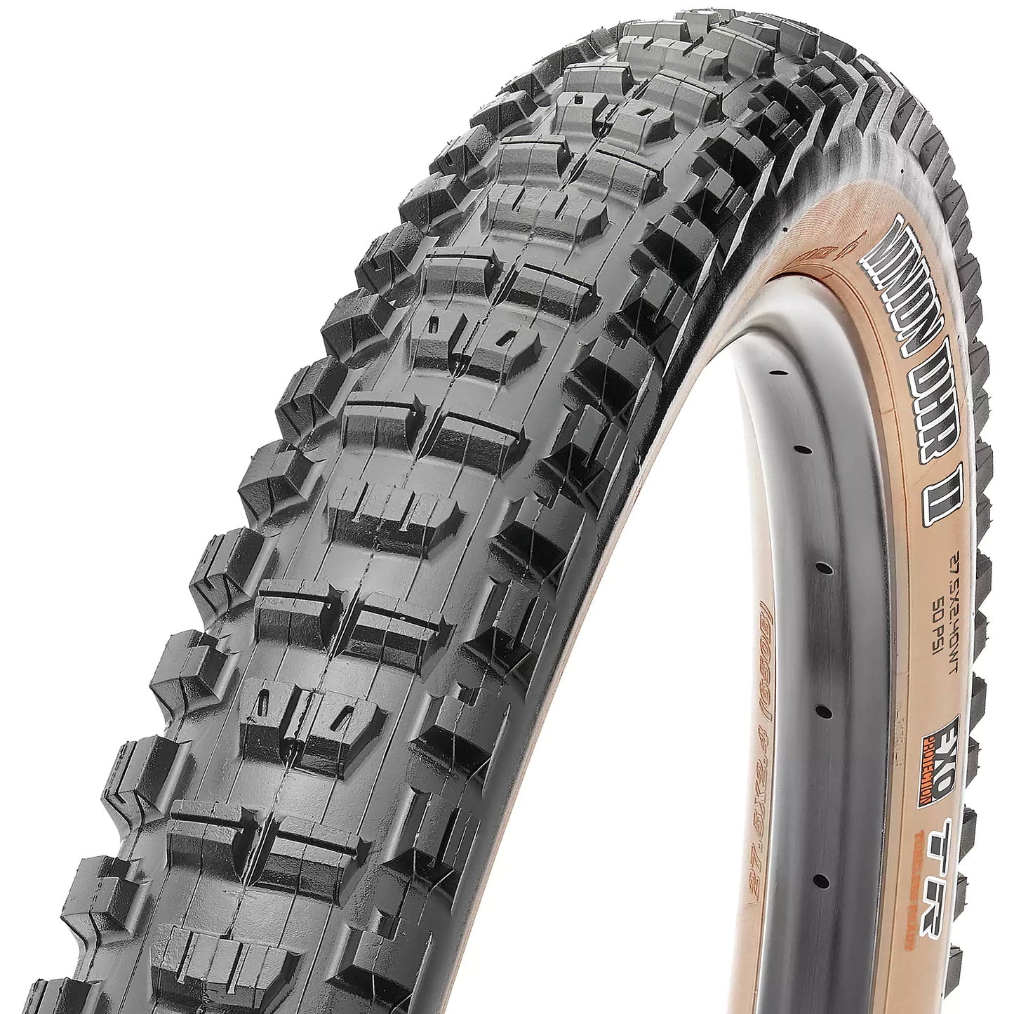 Maxxis Minion DHR 2 Tyre - Dark Tan Wall - TR Kevlar Folding - EXO WT - Dual Compound - 2.4 Inch - 27.5 Inch