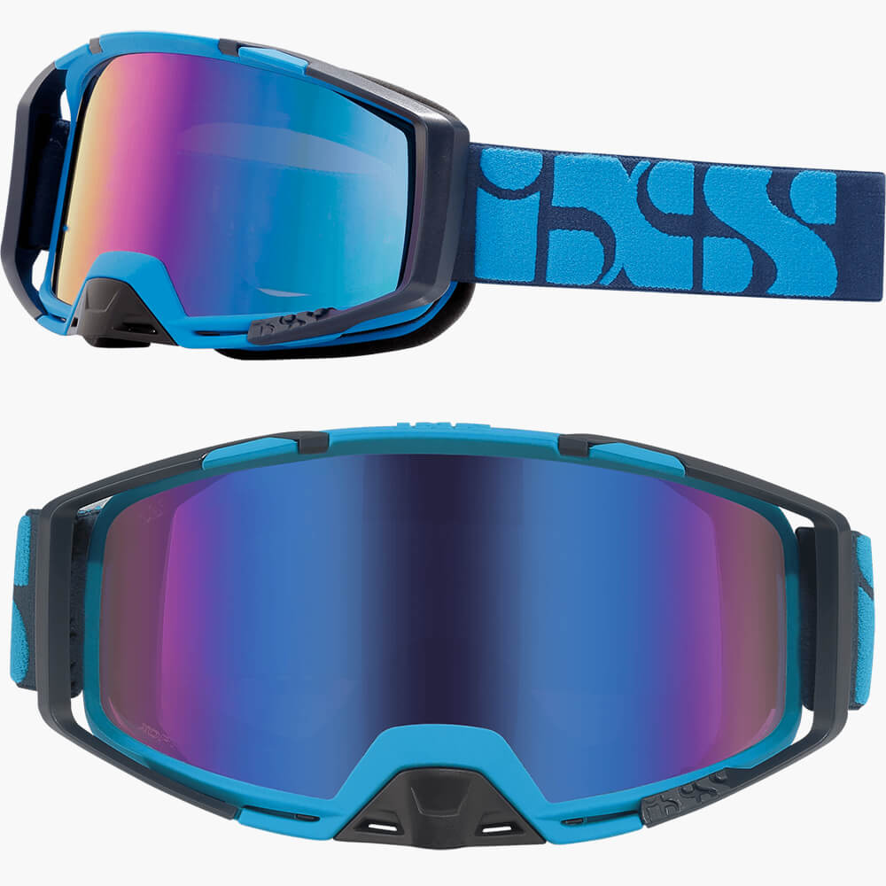 iXS Trigger Goggles - Racing Blue - Mirror Cobalt Lens