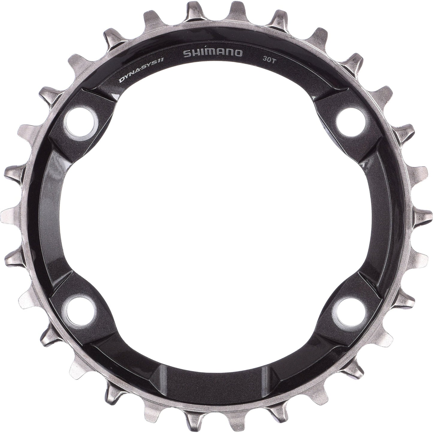 Shimano XT SM-CRM81 96 BCD Asymmetric Chainring - 96 BCD - Shimano Asymmetrical - Round - Black - Grey - 30T