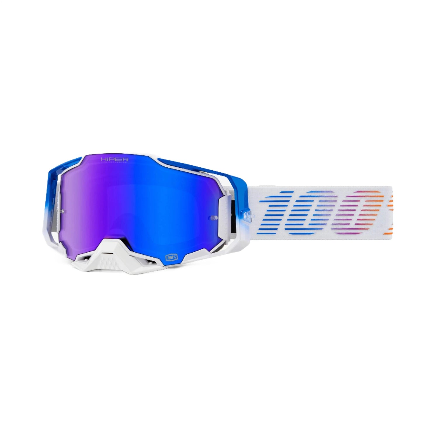 100 Percent Armega Goggles - One Size Fits Most -  Neo - HiPER Blue Mirror Lens
