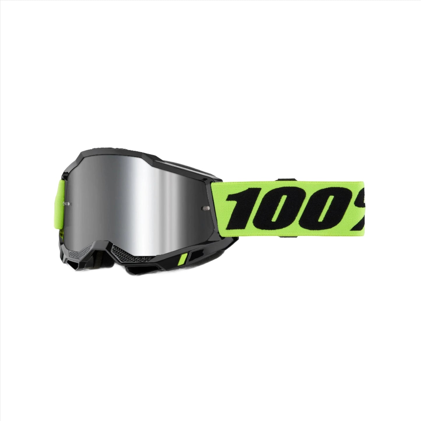 100 Percent Accuri 2 Goggles - One Size Fits Most - Neon Yellow - Mirror Silver Lens