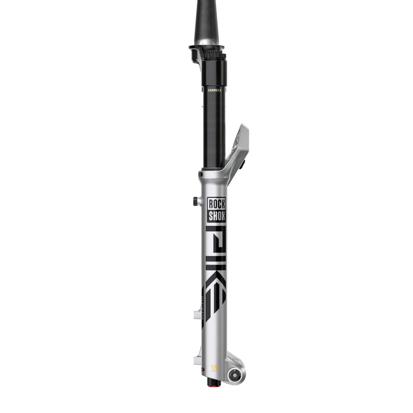 Rockshox Pike Ultimate Charger 3.1 RC2 Fork - 27.5 Inch - 1 1/8th - 1.5 Inch Tapered - 15x110mm Boost - 120mm Travel - 37mm - Charger 3.1 RC2 W/Buttercups - Gloss Silver