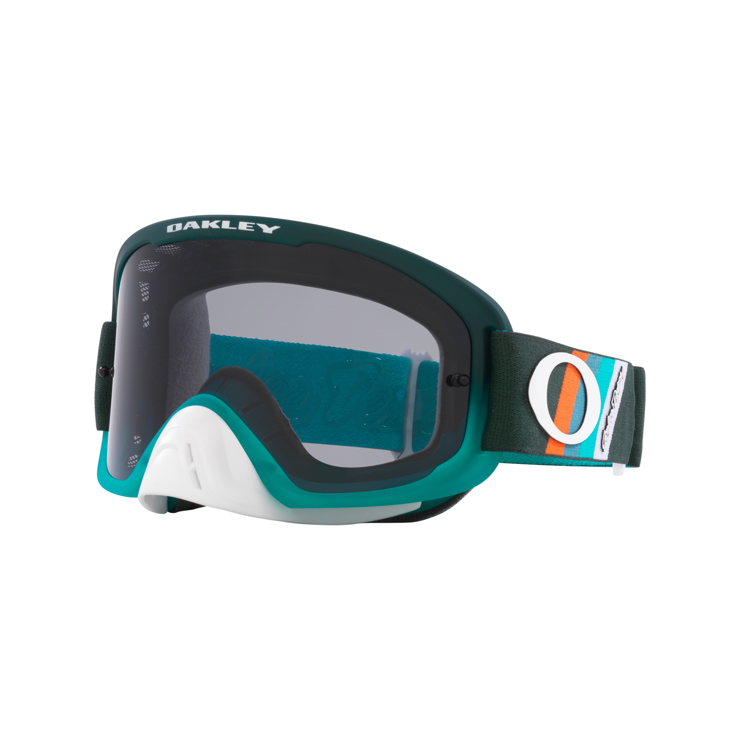 Oakley O Frame 2.0 Pro MTB Goggles - One Size Fits Most -  TLD Hunter Green Stripes - Dark Grey Lens