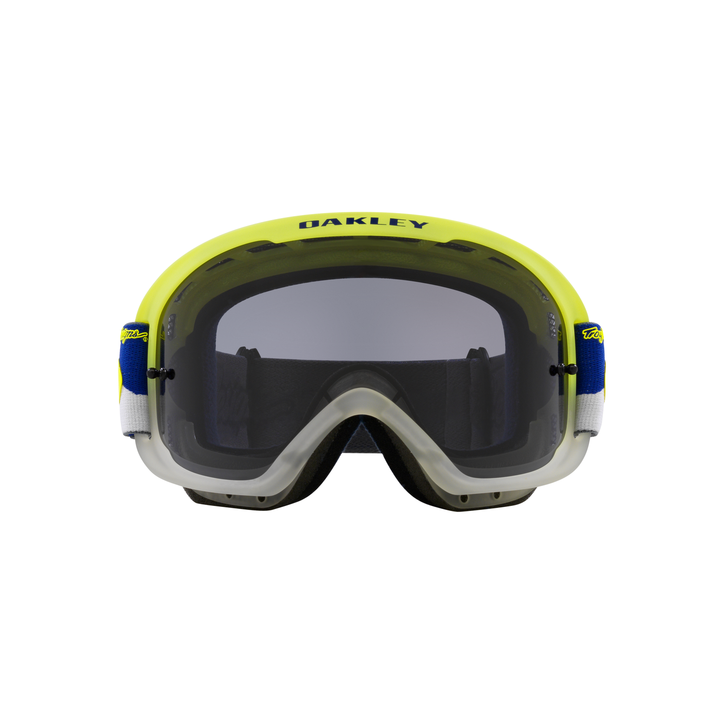 Oakley O Frame 2.0 Pro MTB Goggles - One Size Fits Most -  Troy Lee Designs Blue Wings - Dark Grey Lens