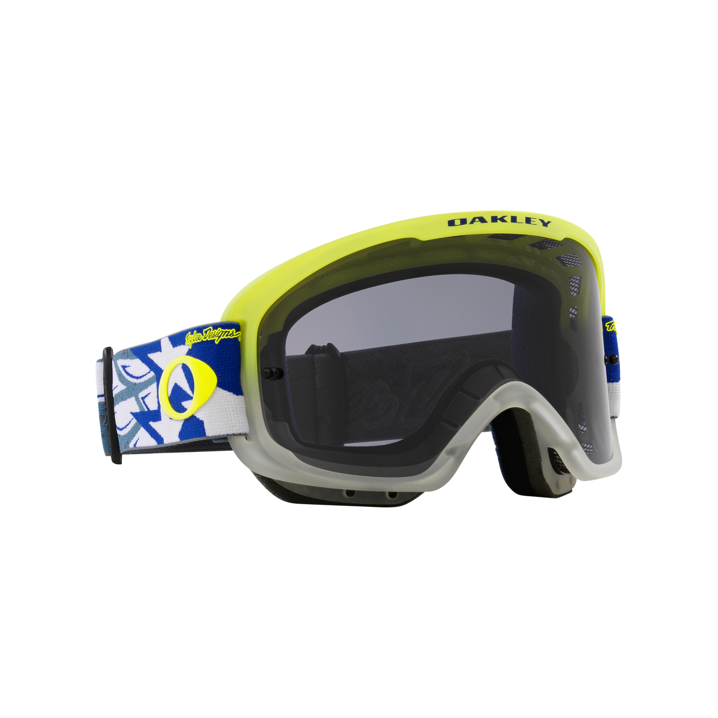 Oakley O Frame 2.0 Pro MTB Goggles - One Size Fits Most -  Troy Lee Designs Blue Wings - Dark Grey Lens
