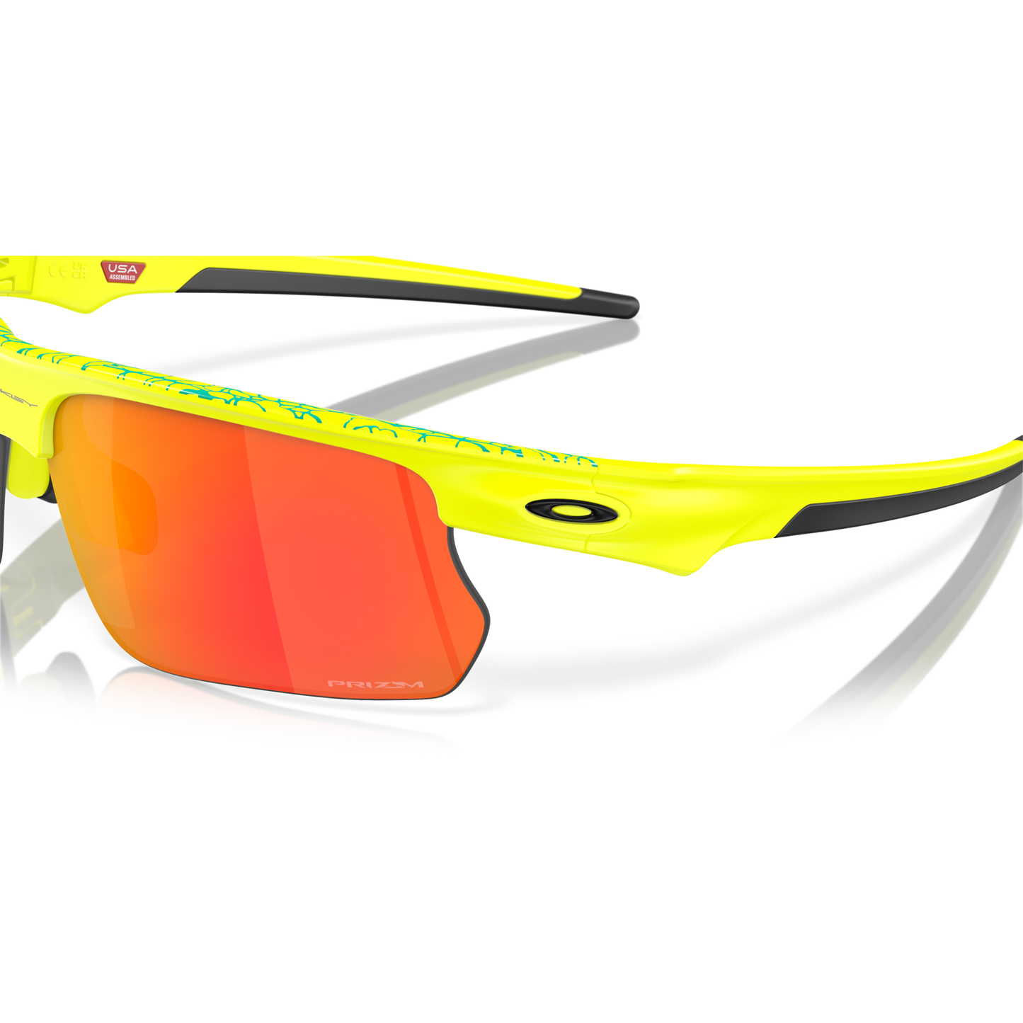 Oakley Bisphaera Sunglasses - L - 135mm - Matte Tennis Ball Yellow Celeste Neuron Prizm Ruby Lens
