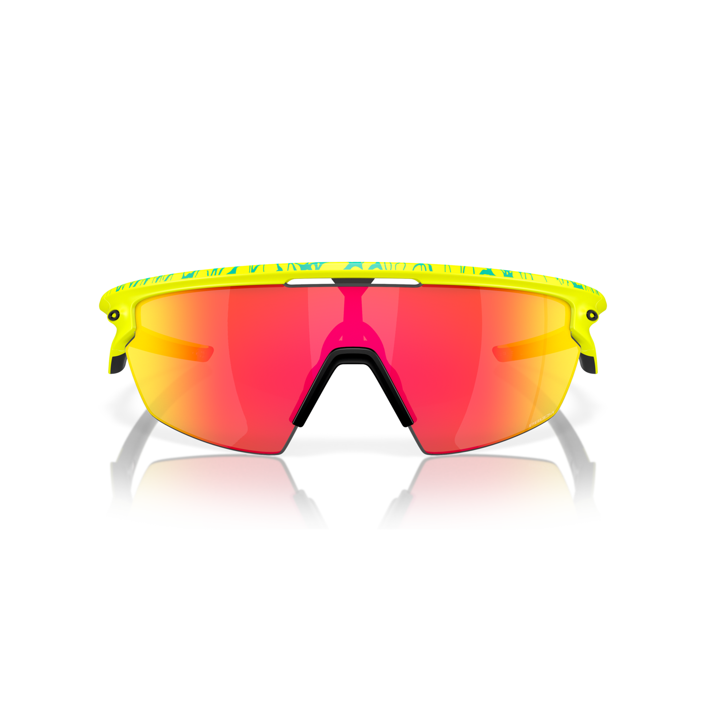Oakley Sphaera Sunglasses - L - 134mm - Matte Tennis Ball Yellow Celeste Neuron Prizm Ruby Lens