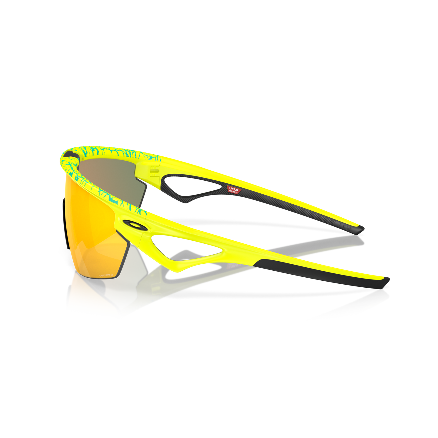 Oakley Sphaera Sunglasses - L - 134mm - Matte Tennis Ball Yellow Celeste Neuron Prizm Ruby Lens