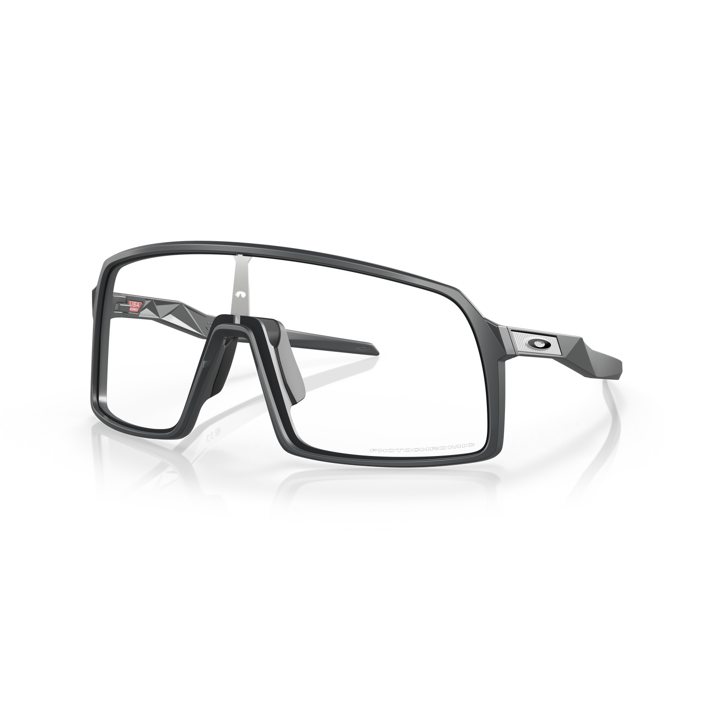 Oakley Sutro Sunglasses - XL - Matte Carbon - Clear To Black Iridium Photochromic Lens