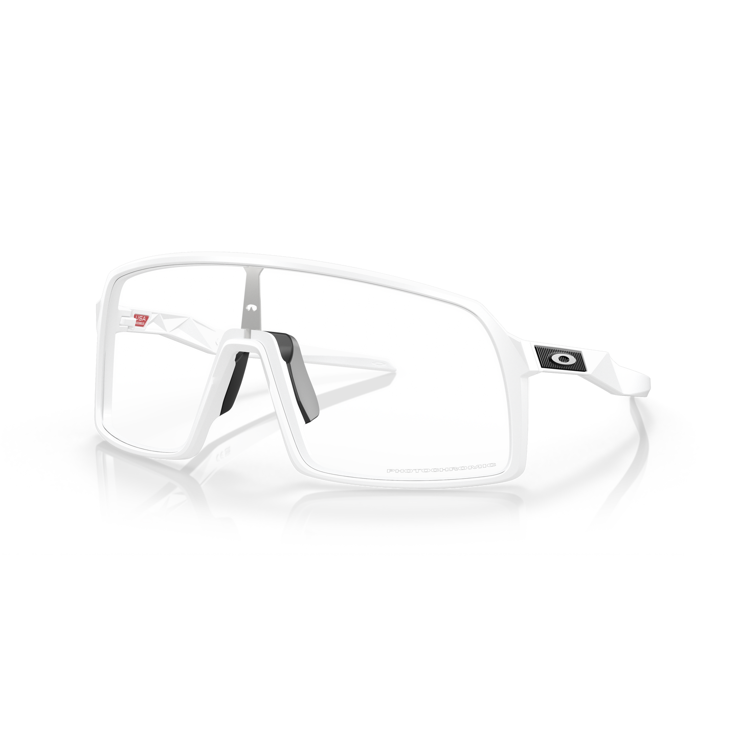 Oakley Sutro Sunglasses - XL - Matte White - Clear To Black Iridium Photochromic Lens