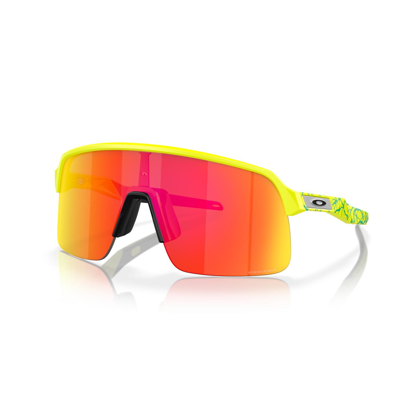 Oakley Sutro Lite Sunglasses - One Size Fits Most - Matte Tennis Ball Yellow Celeste Neuron - Prizm Ruby Lens