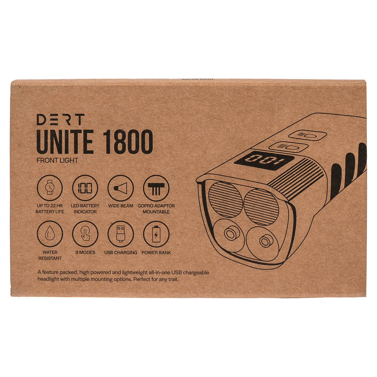 DERT Unite Front Light - Front - 1800 - Black