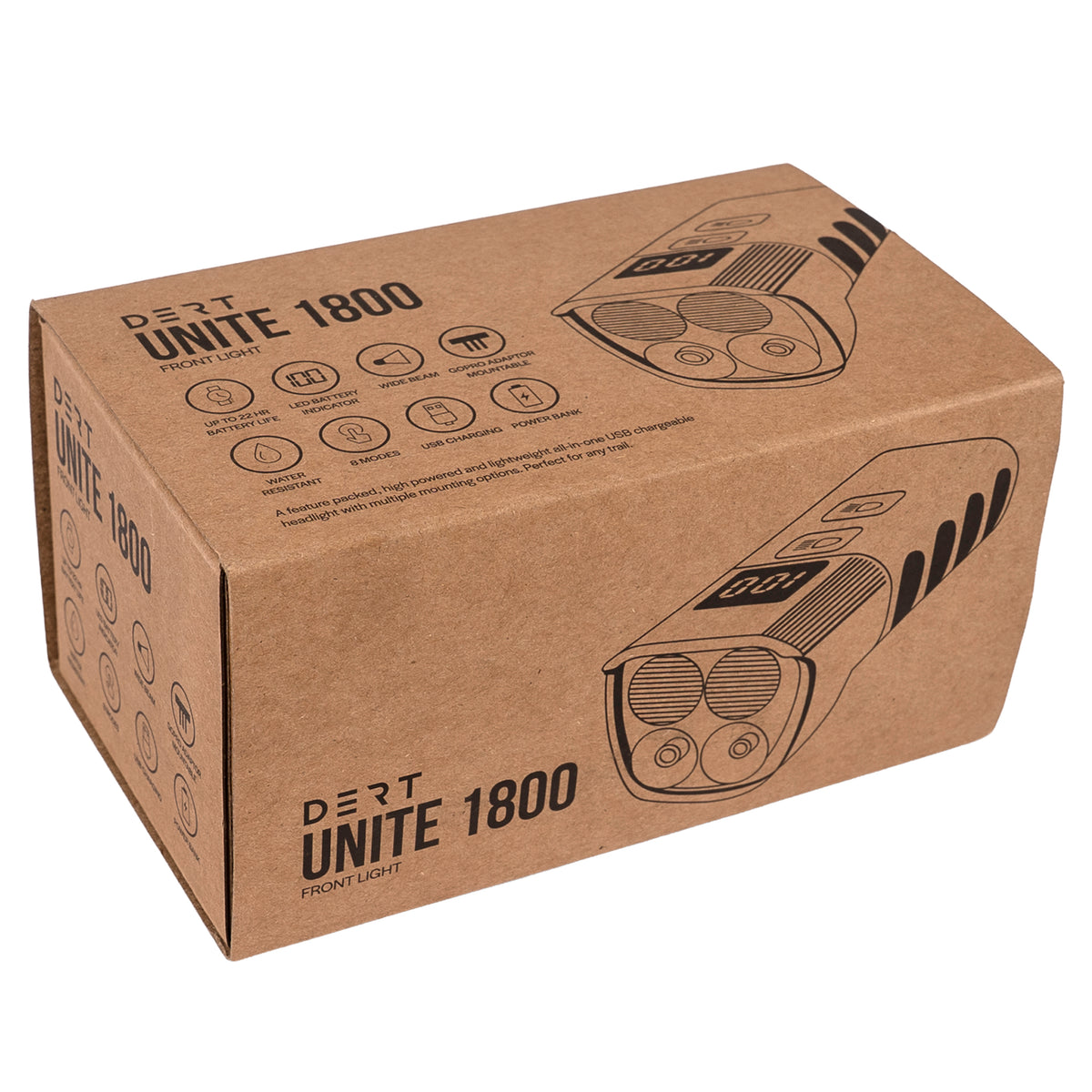 DERT Unite Front Light - Front - 1800 - Black