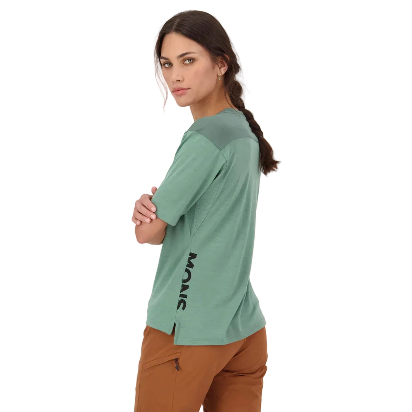 Mons Royale Diversion Merino Bike Short Sleeve Jersey - XS - Thyme / Cypress