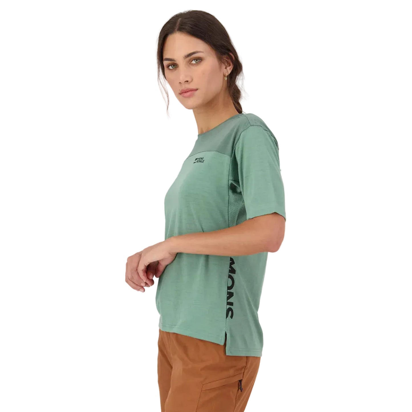 Mons Royale Diversion Merino Bike Short Sleeve Jersey - M - Thyme / Cypress
