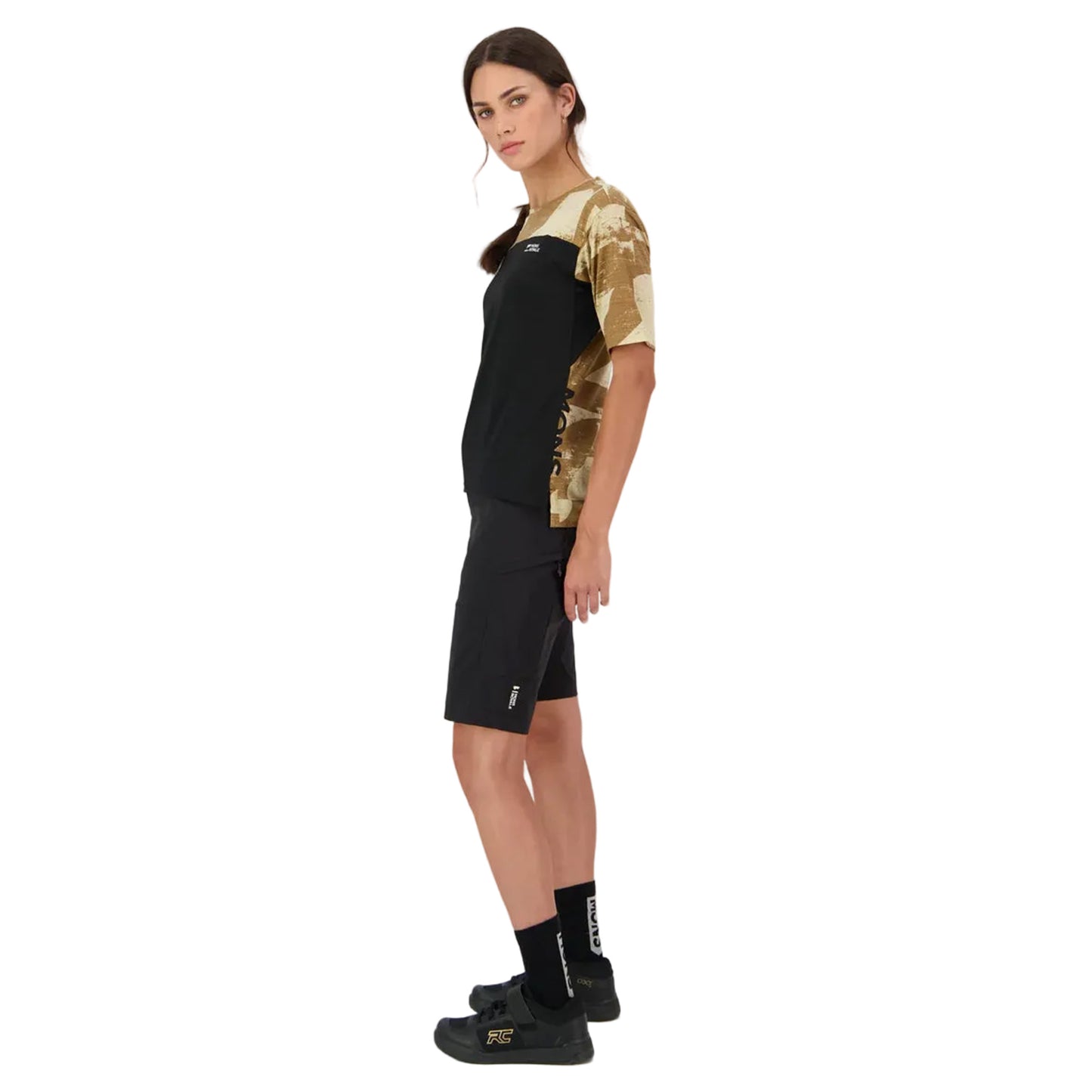 Mons Royale Women's Diversion Merino Bike Short Sleeve Jersey - XS - MR Grunge / Black