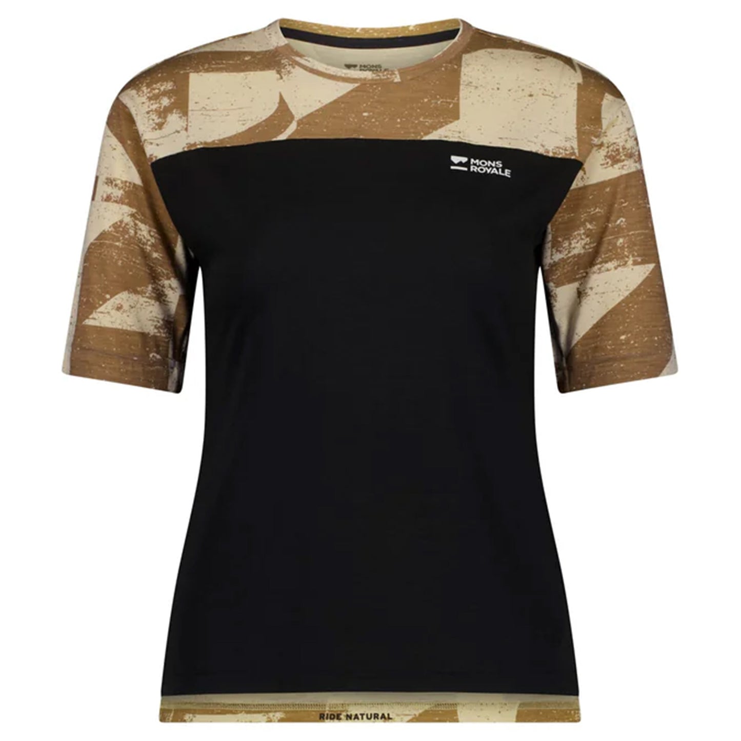 Mons Royale Women's Diversion Merino Bike Short Sleeve Jersey - XS - MR Grunge / Black