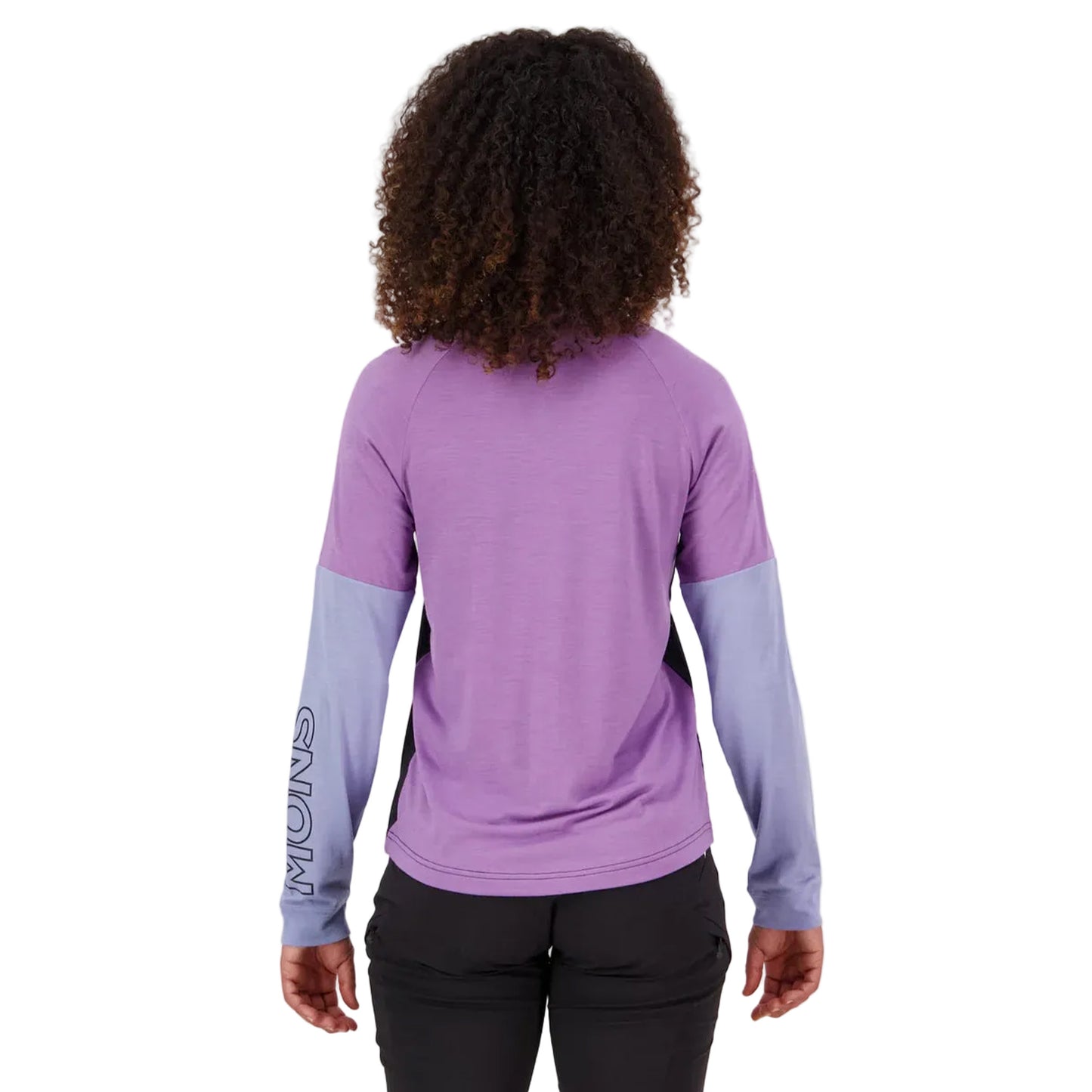 Mons Royale Women's Tarn Merino Bike Wind Jersey - M - Skyline / Bloom / Black