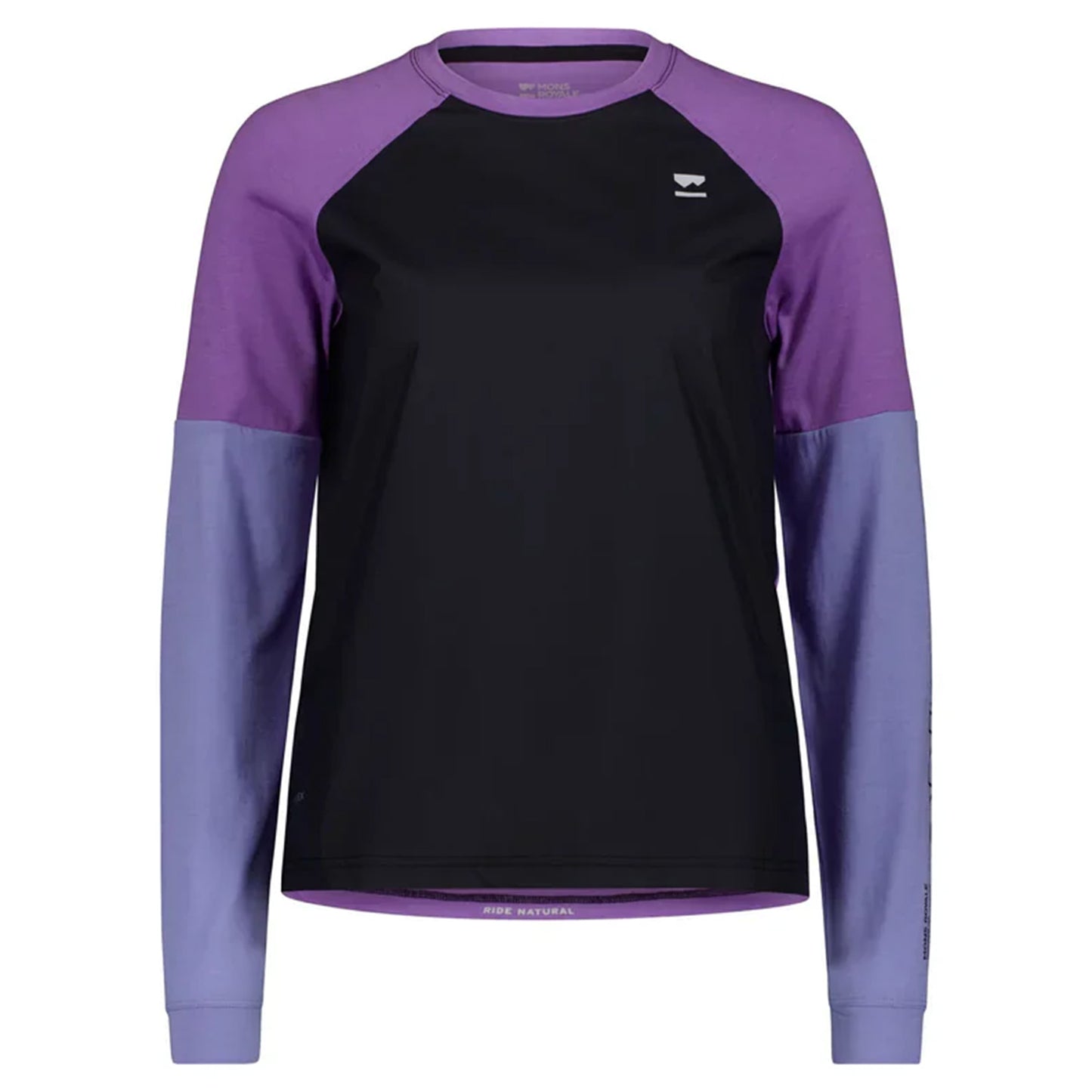 Mons Royale Women's Tarn Merino Bike Wind Jersey - XL - Skyline / Bloom / Black