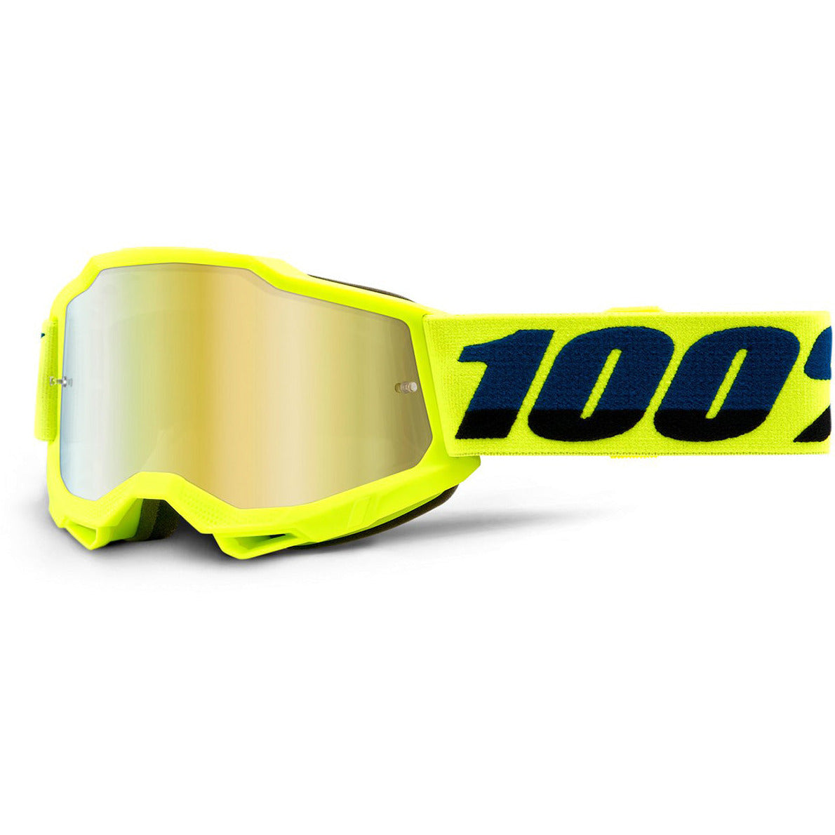 100 Percent Accuri 2 Youth Goggles - One Size Fits Most - Fluo Yellow - Mirror Gold Lens