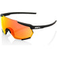 100 Percent Racetrap Sunglasses - One Size Fits Most - Soft Tact Black - HiPER Red Multilayer Mirror Lens