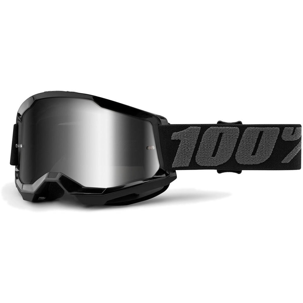 100 Percent Strata 2 Goggles - One Size Fits Most -  Black - Silver Mirror Lens