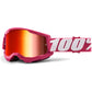 100 Percent Strata 2 Goggles - One Size Fits Most - Fletcher - Red Mirror Lens