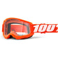 100 Percent Strata 2 Youth Goggles - One Size Fits Most -  Orange - Clear Lens