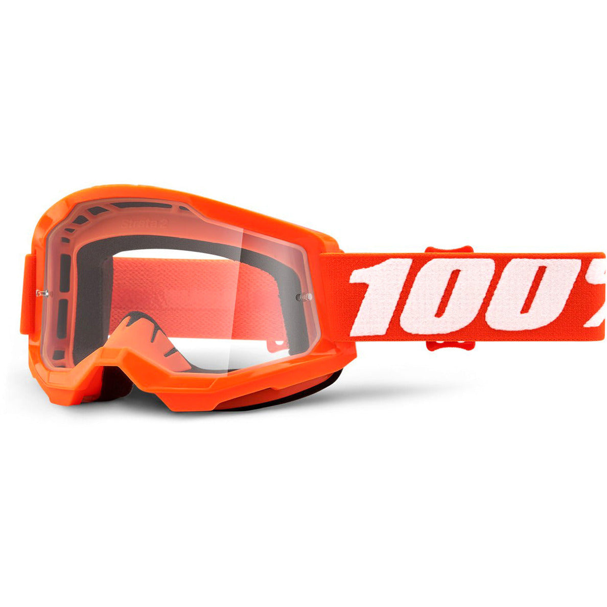 100 Percent Strata 2 Youth Goggles - One Size Fits Most -  Orange - Clear Lens