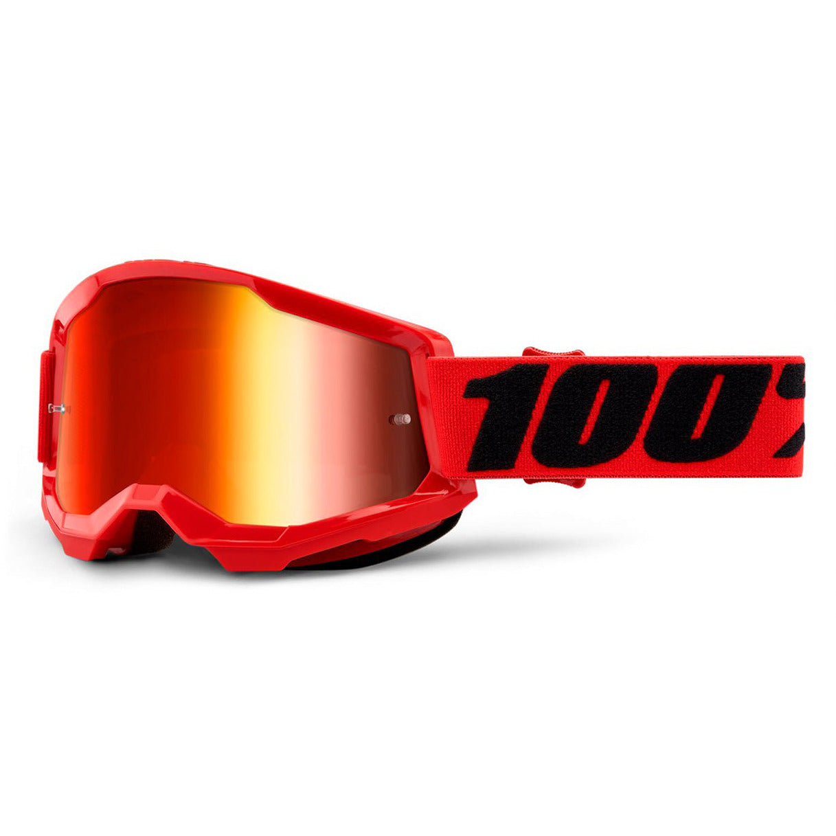 100 Percent Strata 2 Youth Goggles - One Size Fits Most -  Red - Red Mirror Lens
