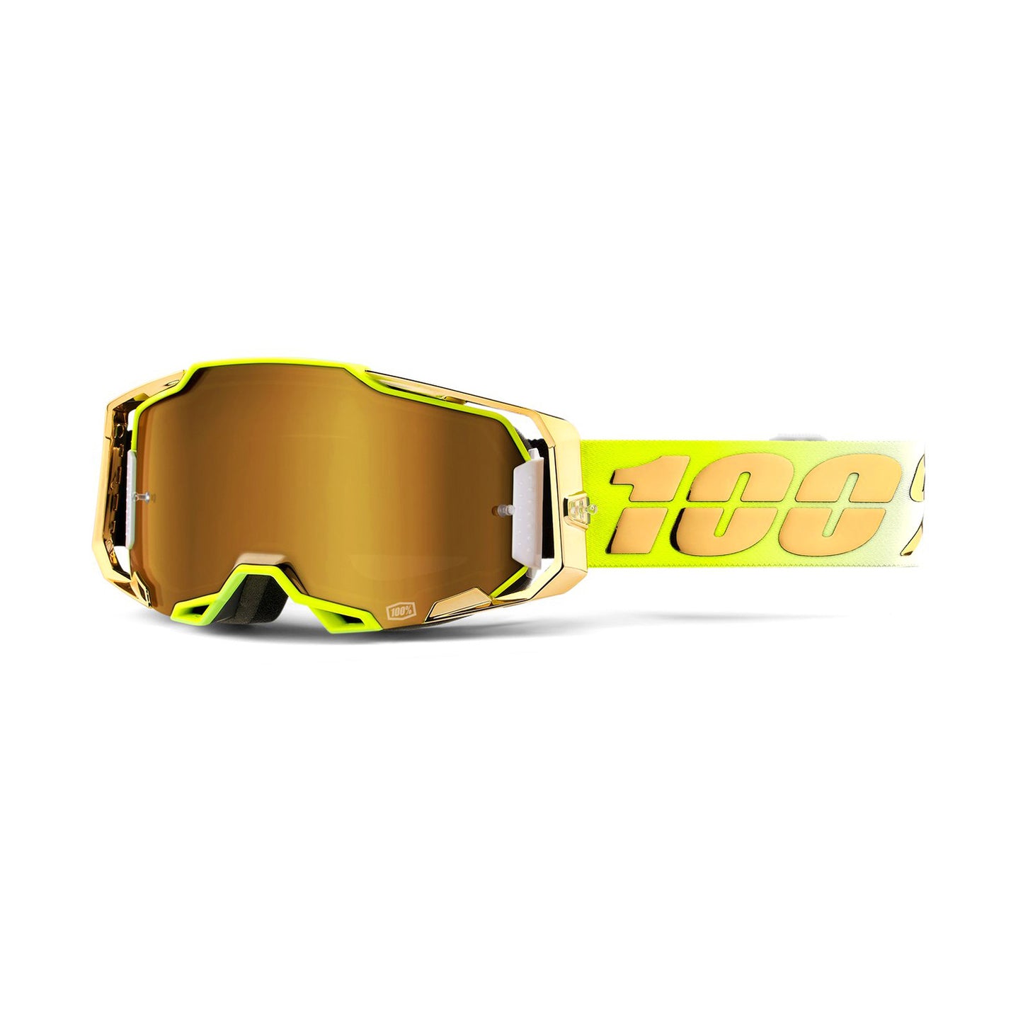 100 Percent Armega Goggles - One Size Fits Most -  Feelgood - True Gold Lens