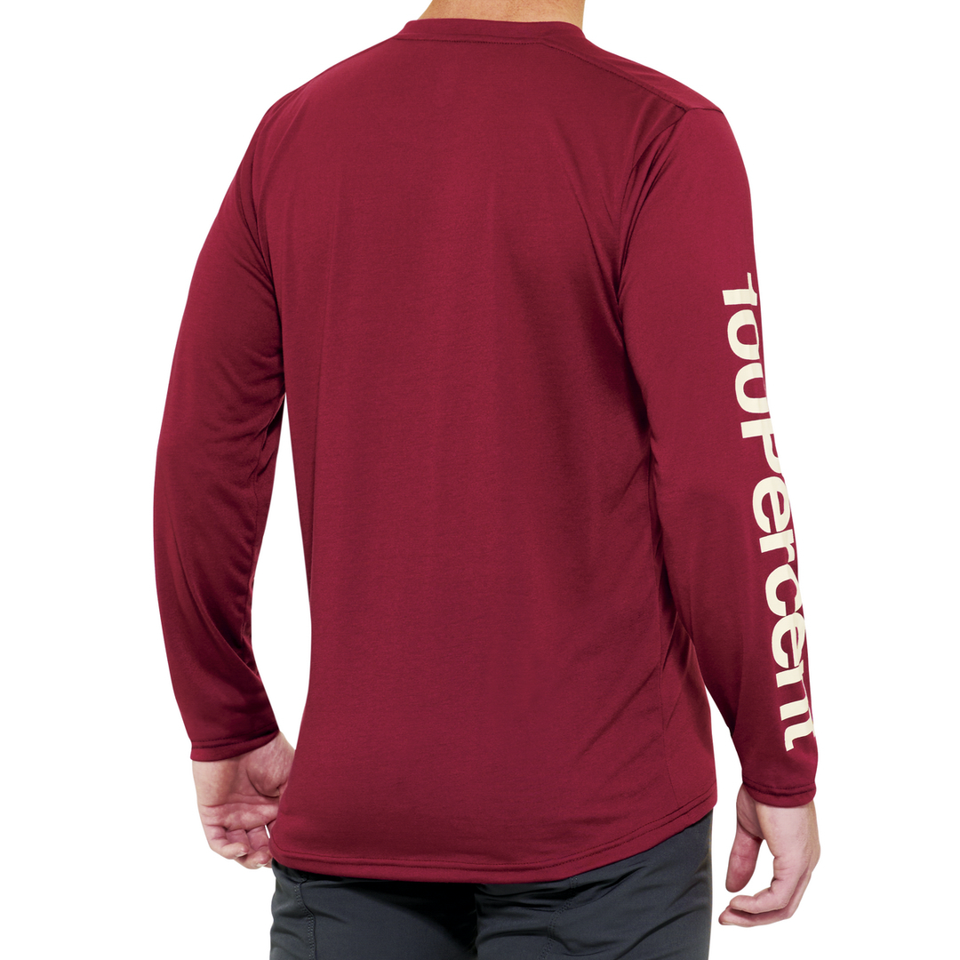 100 Percent Airmatic Long Sleeve Jersey - S - Merlot - Image 2