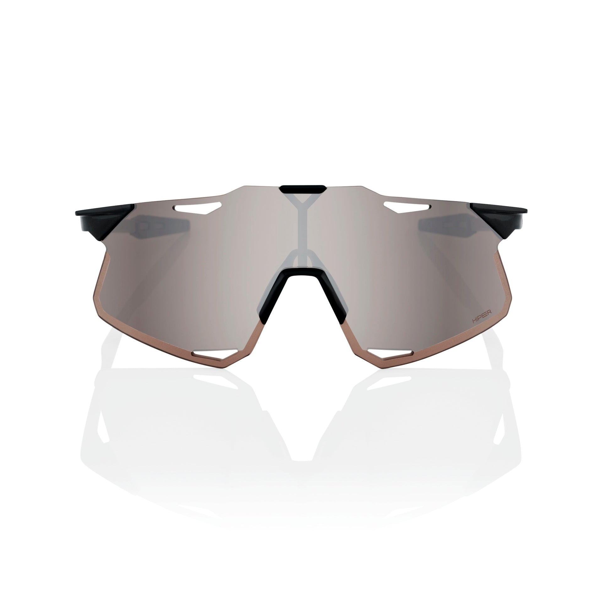 100 Percent Hypercraft Sunglasses - One Size Fits Most - Gloss Black - HiPER Silver Mirror Lens - Image 2